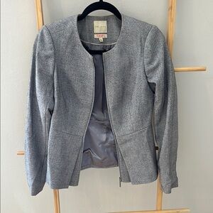 The Limited Gray Blazer with Contrast Trim
